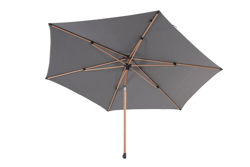 4 Seasons Outdoor | Azzurro Sonnenschirm Ø300 cm | Holzoptik-Charcoal