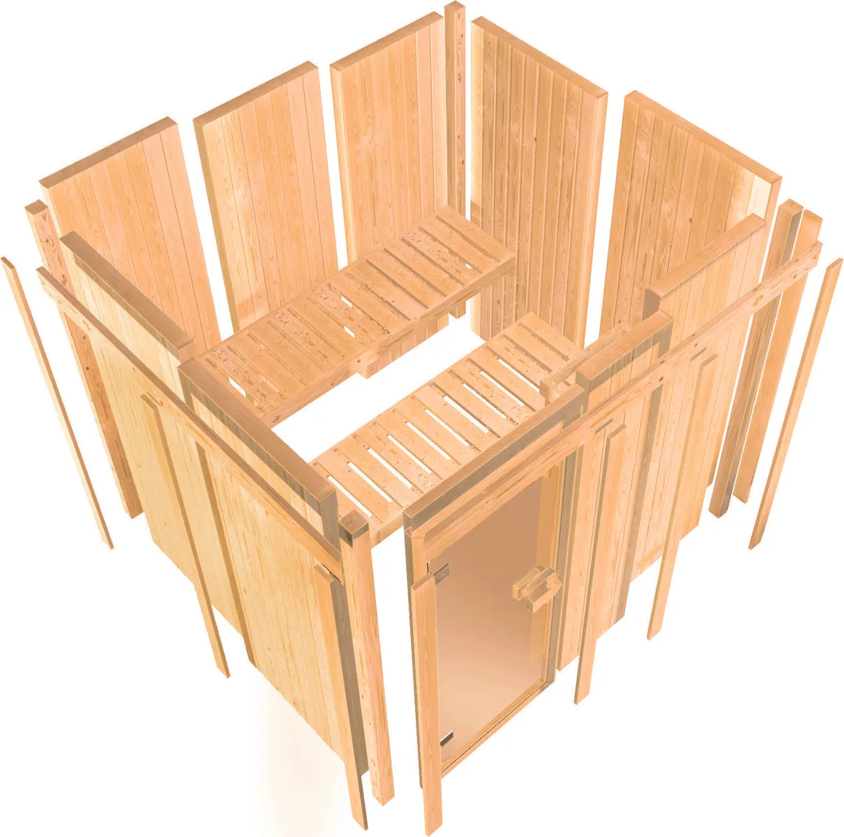 Karibu | Ainur 3 Sauna mit Dachkranz