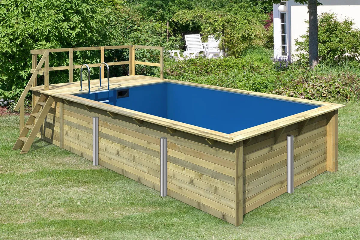 Karibu | Pool Rechteck 3 mit Terrasse 3,5