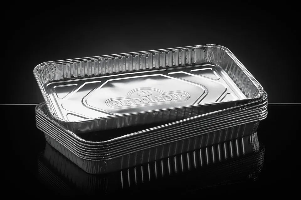 Napoleon | Aluminium Fettauffangschalen groß 36x19,7cm | 5er-Set