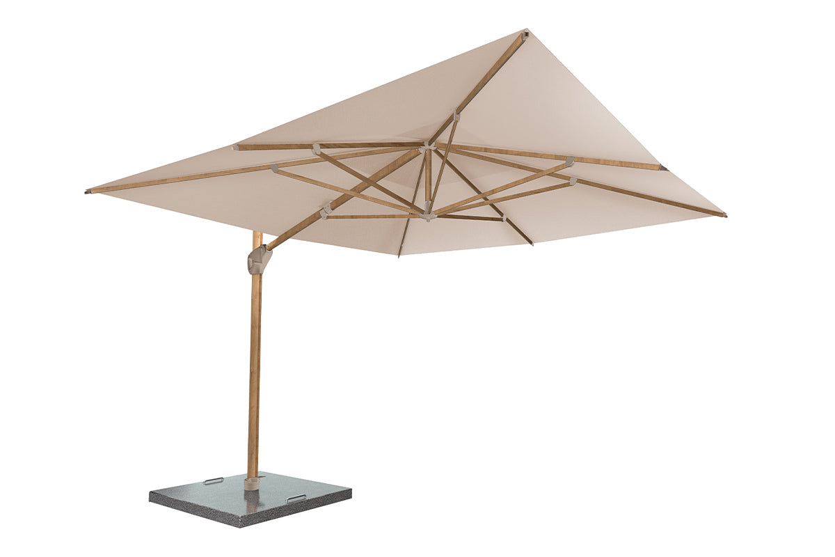 4 Seasons Outdoor | Sonnenschirm Hacienda 300 x 400 cm | Holzoptik-Sand
