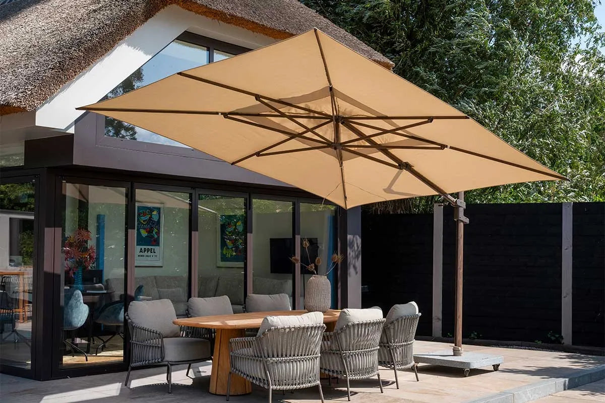 4 Seasons Outdoor | Finca Ampelschirm 400 x 300 cm | Wenge Gestell Beach