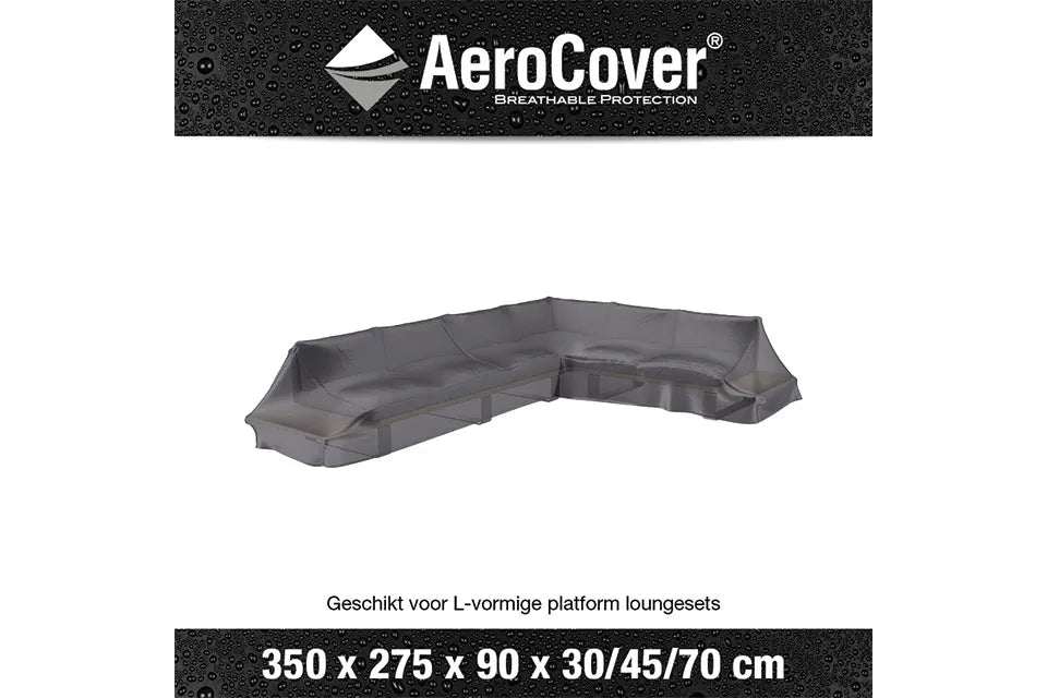 Platinum AeroCover | Loungeset-Abdeckung 350 x 275 x 90 x 30-45-70(h) | L-Plattform rechts
