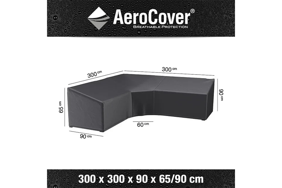 Platinum AeroCover | Loungeset Schutzhülle 300 x 300 x 90 x 65-90(h) cm | L-Form Trapez