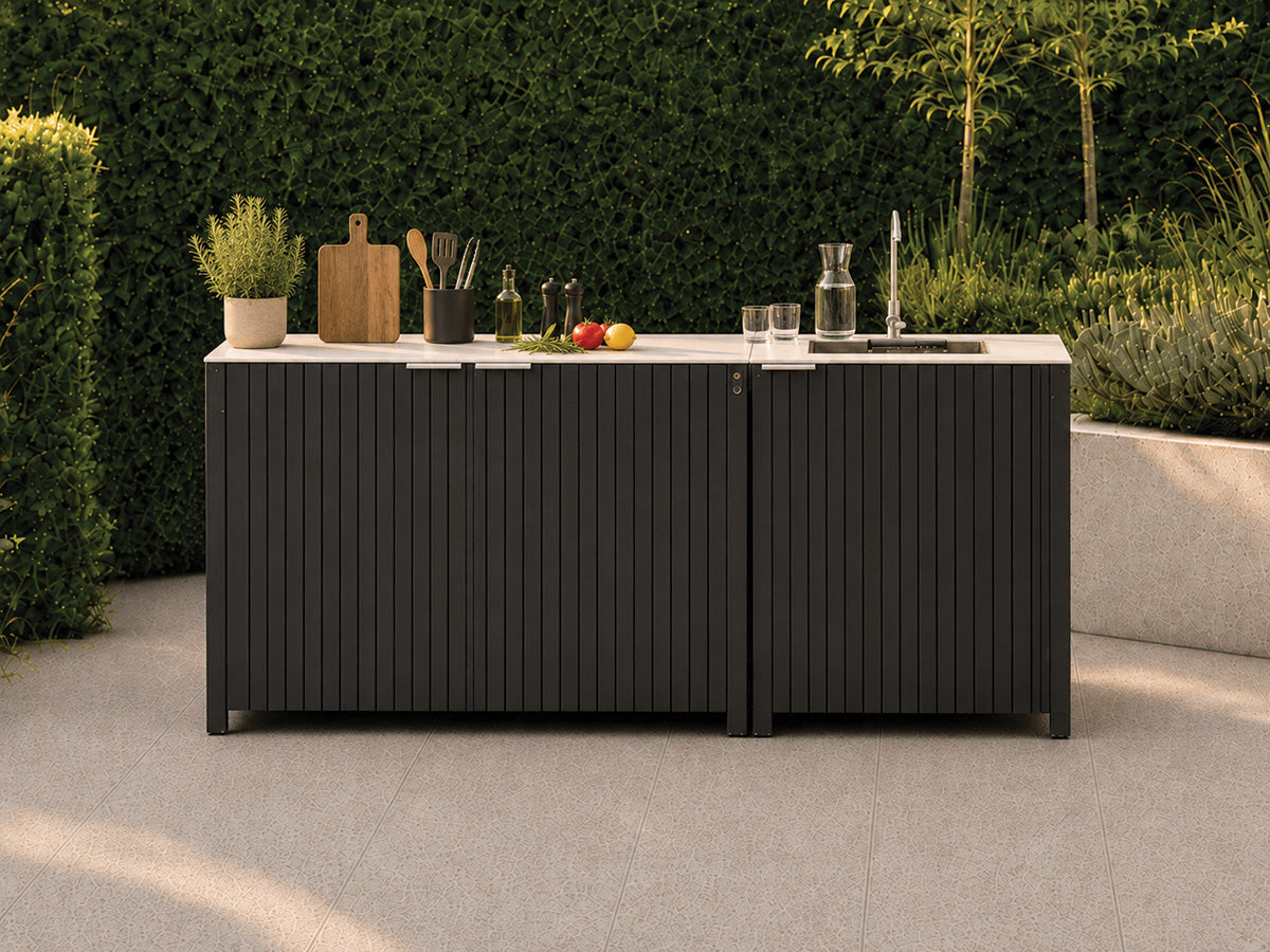 Passion Grills | Milano Außenküchen-Konfiguration 01 | Albastro Cream