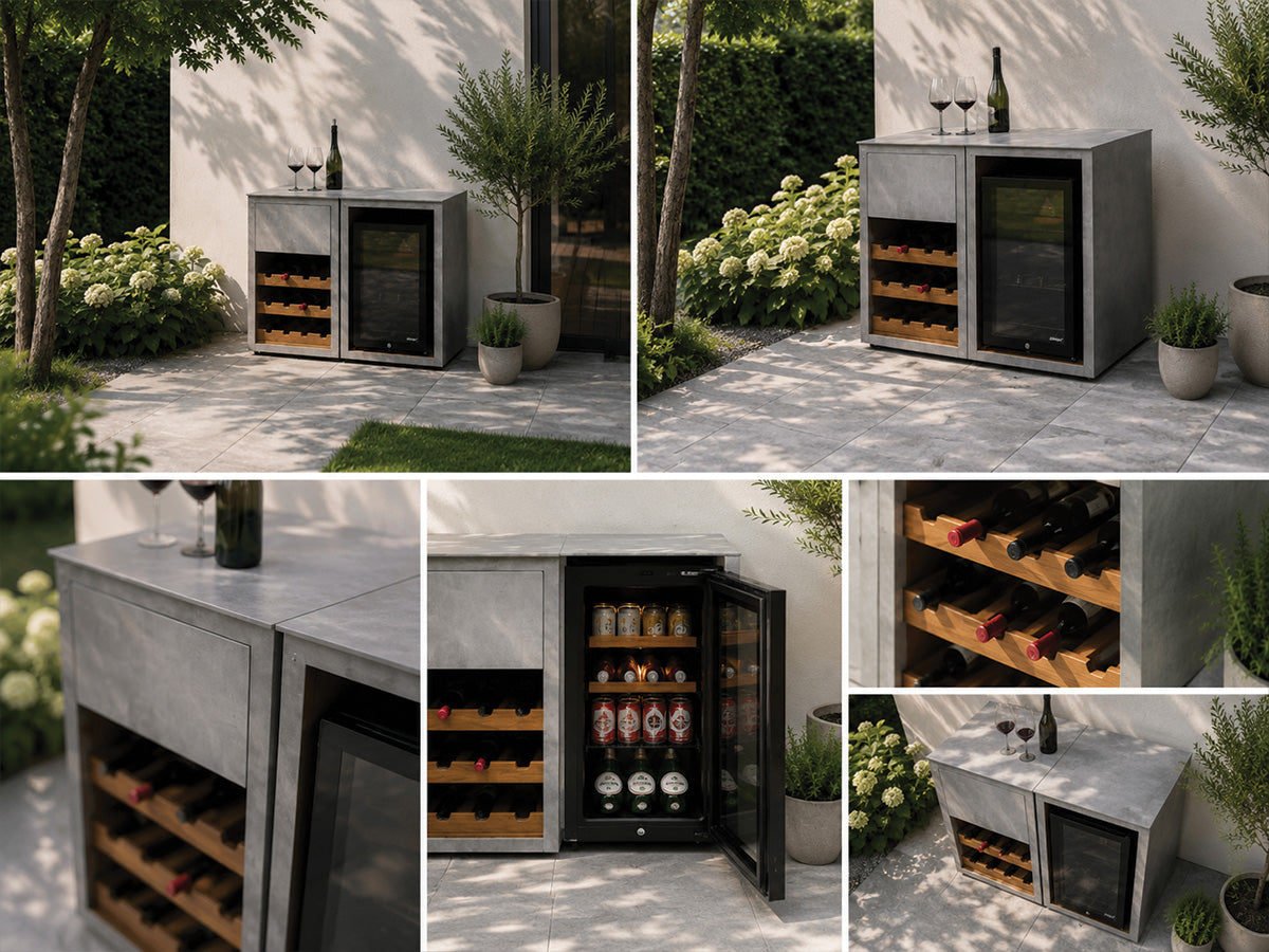 Passion Grills | Milano Außenküchen-Konfiguration 01 | Albastro Cream