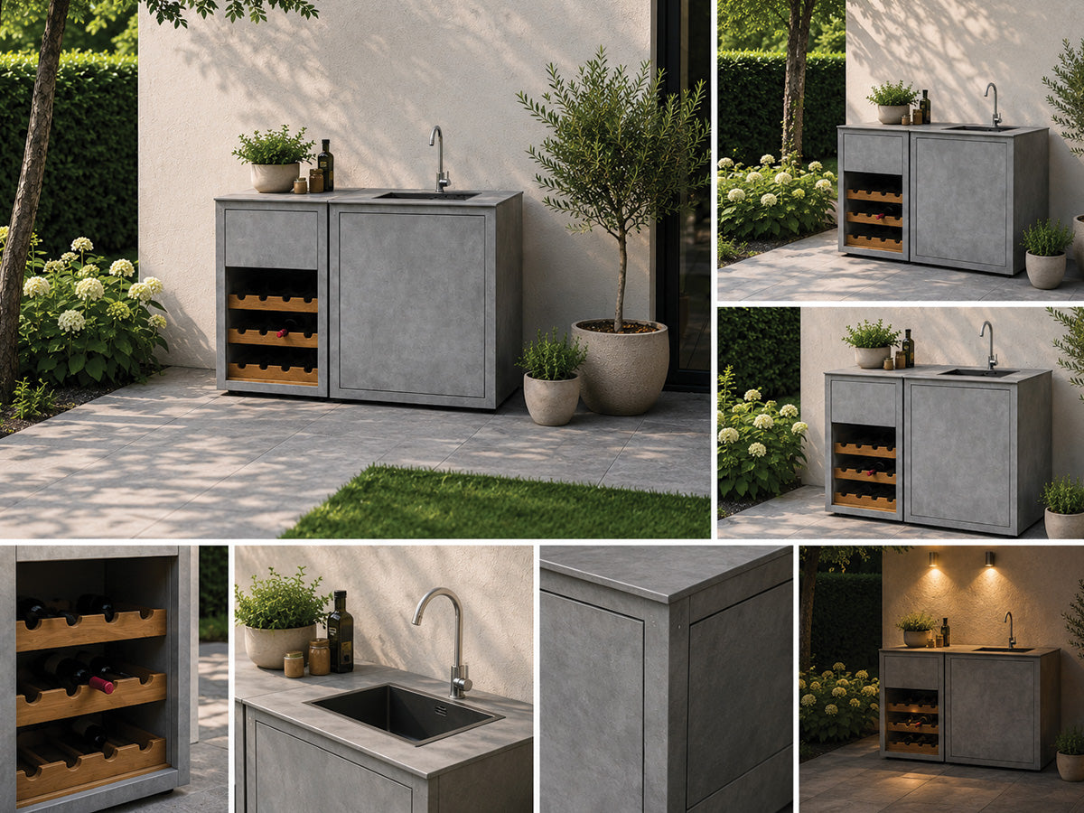 Passion Grills | Milano Außenküchen-Konfiguration 01 | Albastro Cream