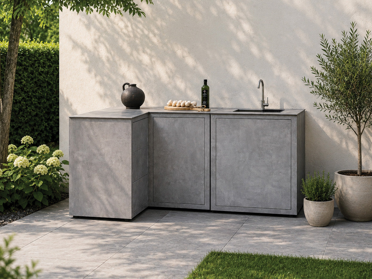 Passion Grills | Milano Außenküchen-Konfiguration 01 | Albastro Cream