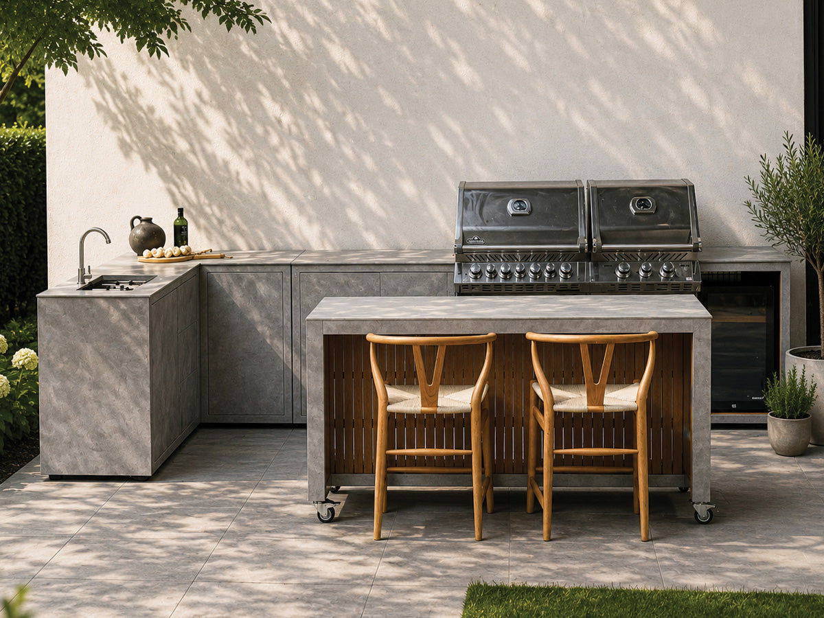 Passion Grills | Milano Außenküchen-Konfiguration 01 | Albastro Cream