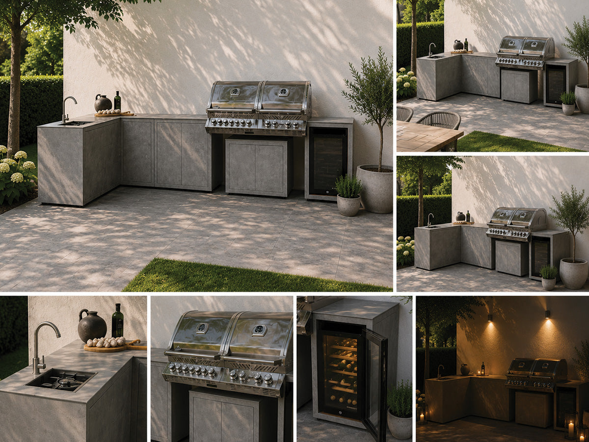 Passion Grills | Milano Außenküchen-Konfiguration 01 | Albastro Cream