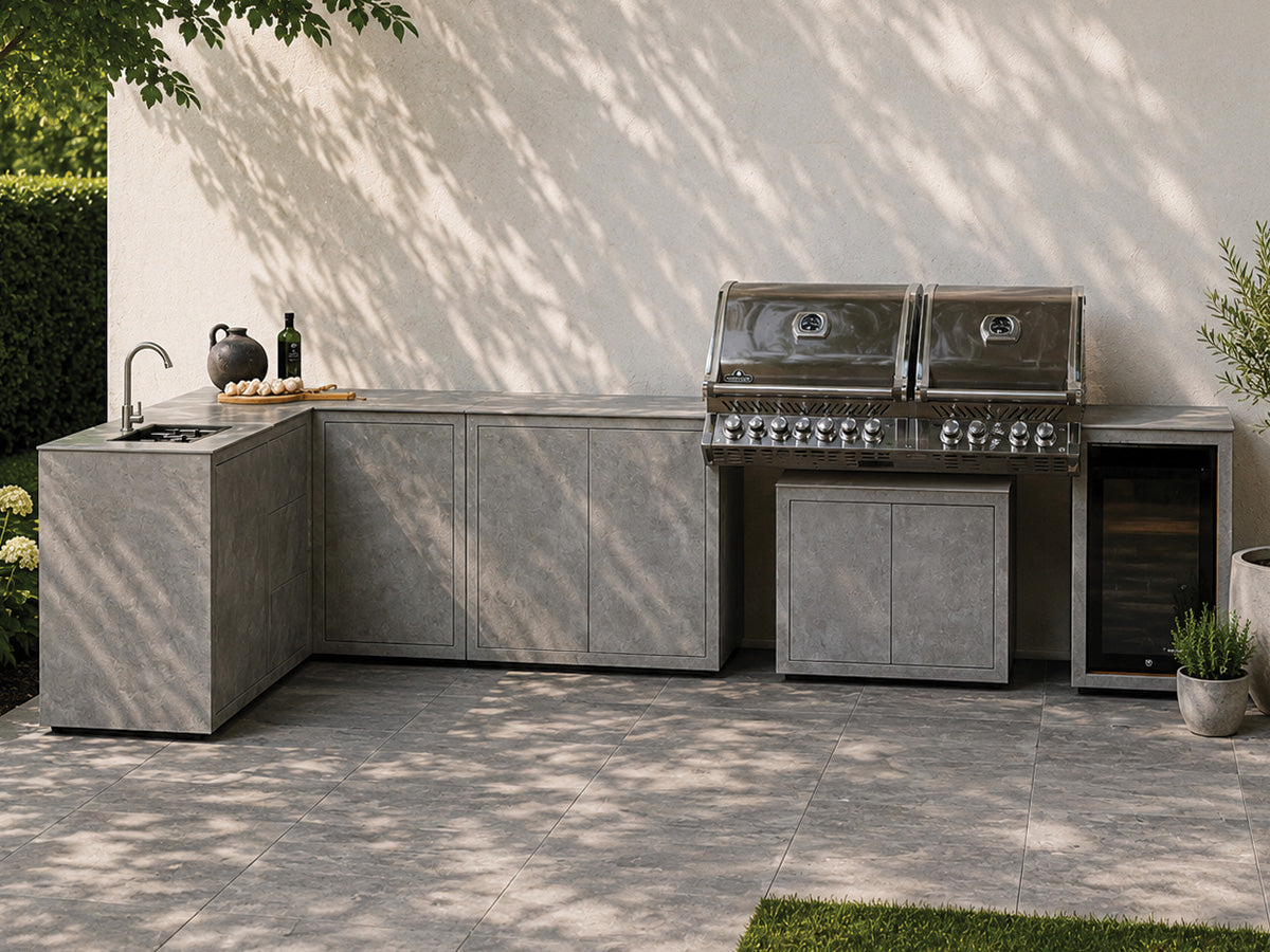 Passion Grills | Milano Außenküchen-Konfiguration 01 | Albastro Cream
