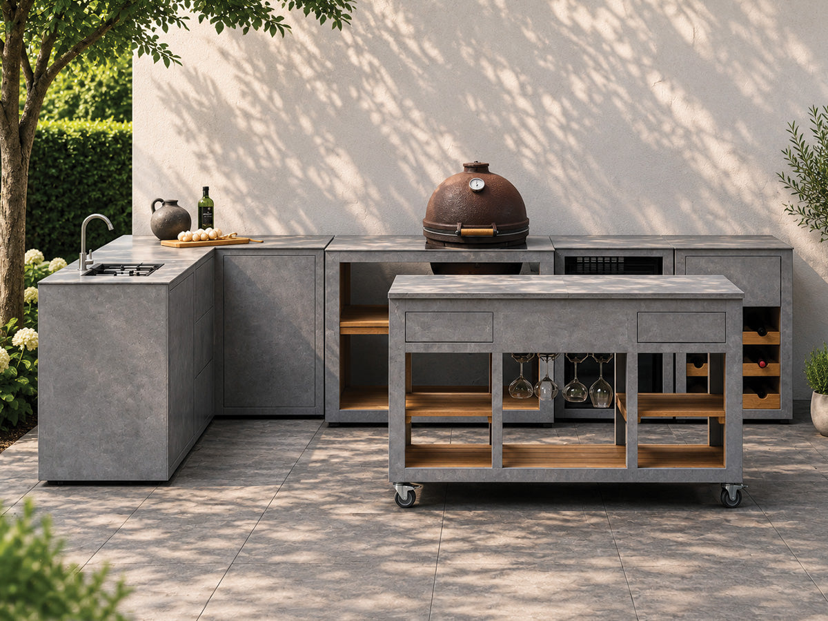 Passion Grills | Milano Außenküchen-Konfiguration 01 | Albastro Cream