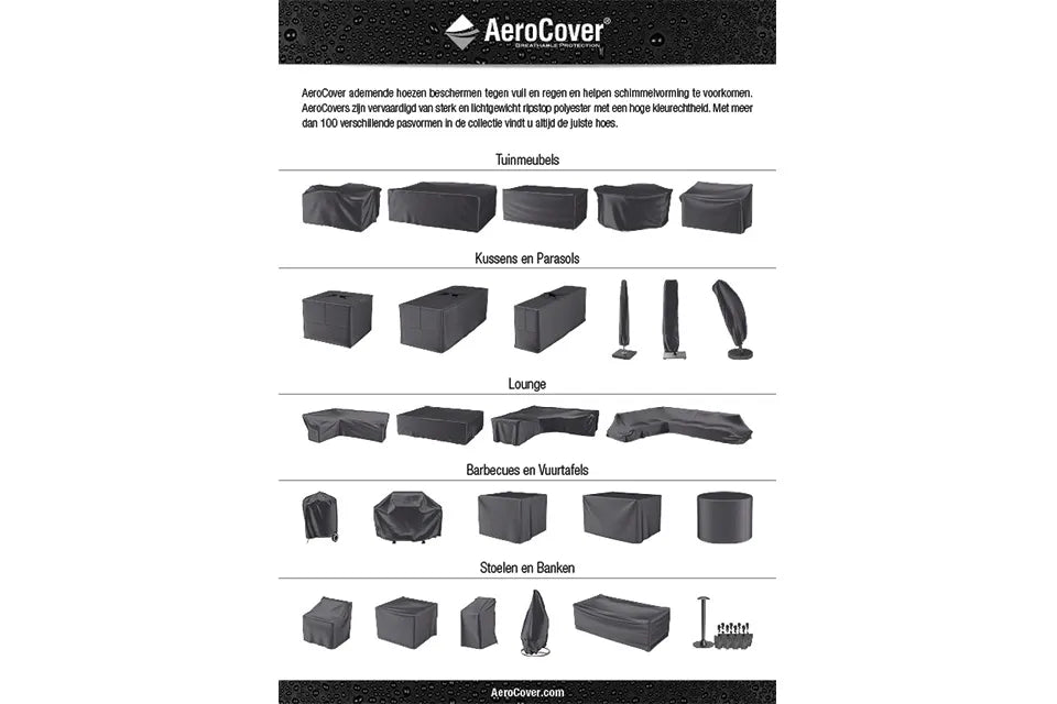 Platinum AeroCover | Feuertisch Abdeckhaube 105 x 105 x 50(h) cm