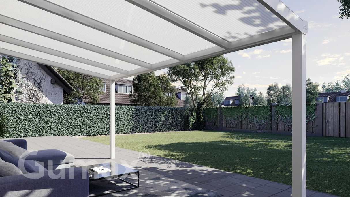 Tuinmaximaal | Poly Line Terrassenüberdachung Modern Mattweiß