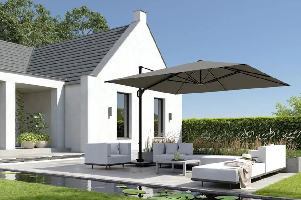 Platinum Sun & Shade | Challenger T¹ Ampelschirm Teleskop Premium 350 x 350 cm | Havana