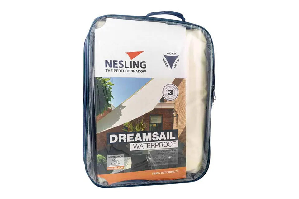 Platinum Sun & Shade | Dreamsail Wasserdichtes Sonnensegel Dreieck 400 x 400 x 400 cm | Creme