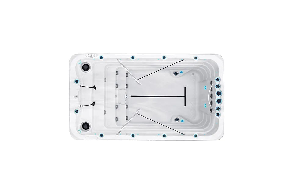 Fitness 1 Deep Swimspa | Sterling White with DARK GREY