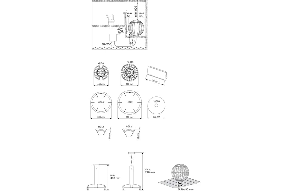 Harvia | Globe GL110 Schutzgitter