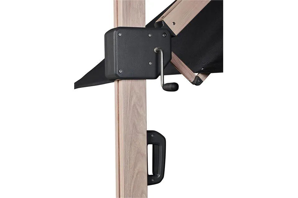 Platinum Sun & Shade | Icon Ampelschirm Premium 350 x 350 cm Holzoptik | Faded Black