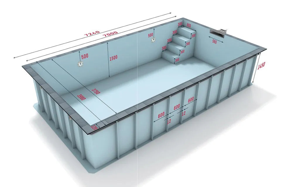 Fonteyn | Polypropylen Schwimmbecken Maßarbeit | Konfiguriert