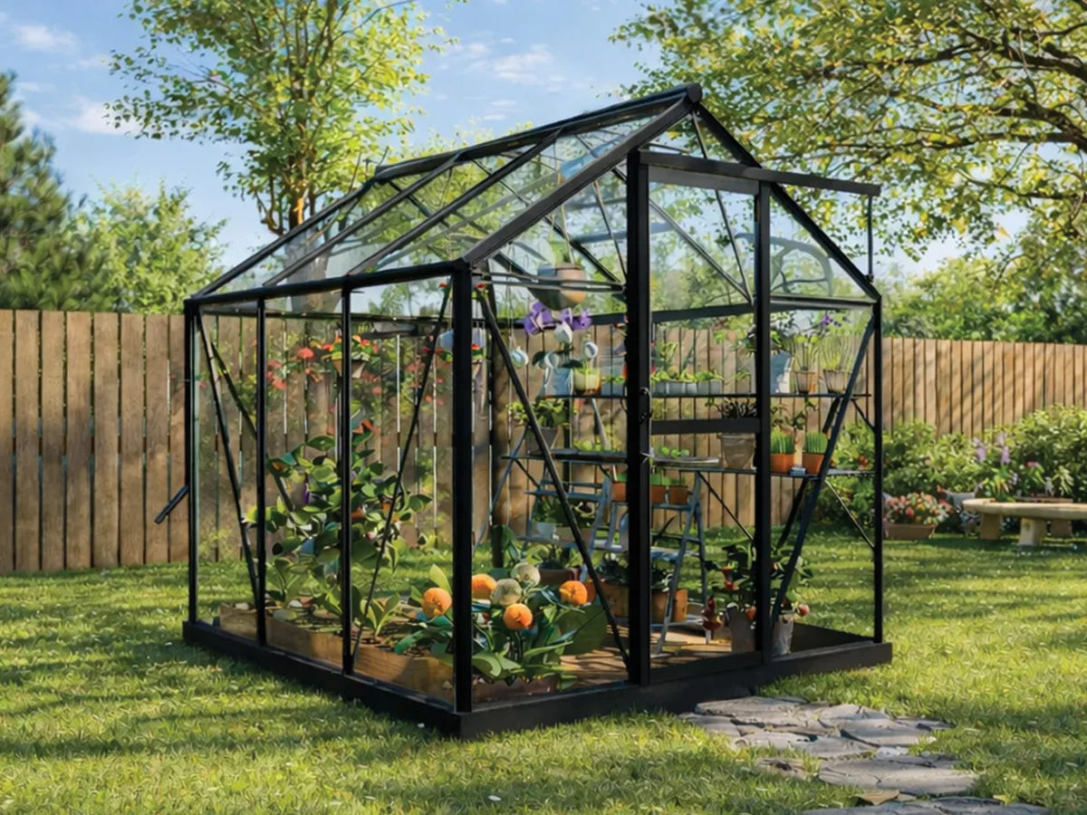 Royal Well | Mary I Gewächshaus | Sicherheitsglas 3 mm | Schwarz