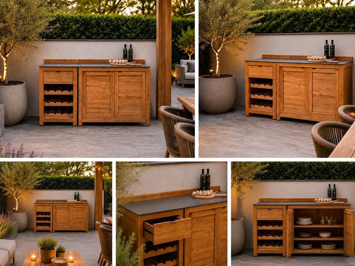 Passion Grills | Milano Außenküchen-Konfiguration 01 | Albastro Cream