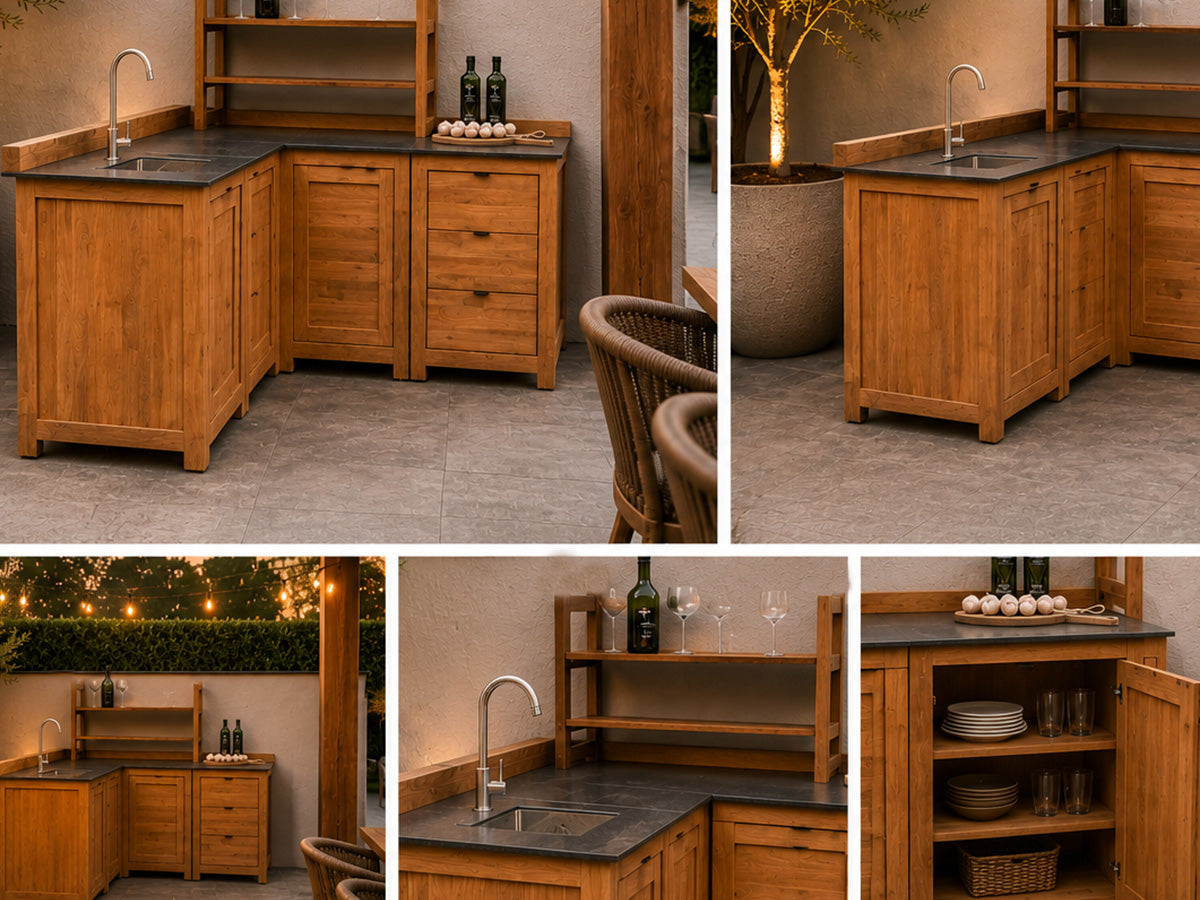 Passion Grills | Milano Außenküchen-Konfiguration 01 | Albastro Cream