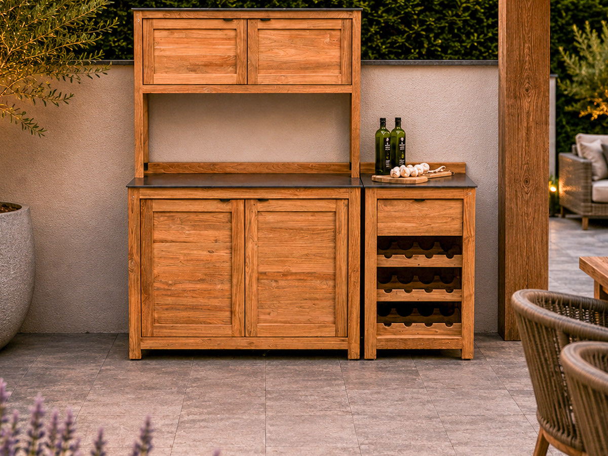 Passion Grills | Milano Außenküchen-Konfiguration 01 | Albastro Cream