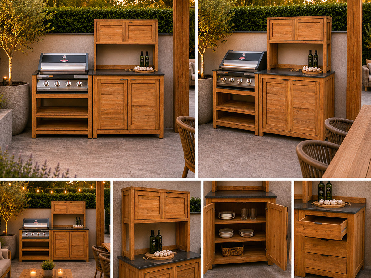 Passion Grills | Milano Außenküchen-Konfiguration 01 | Albastro Cream
