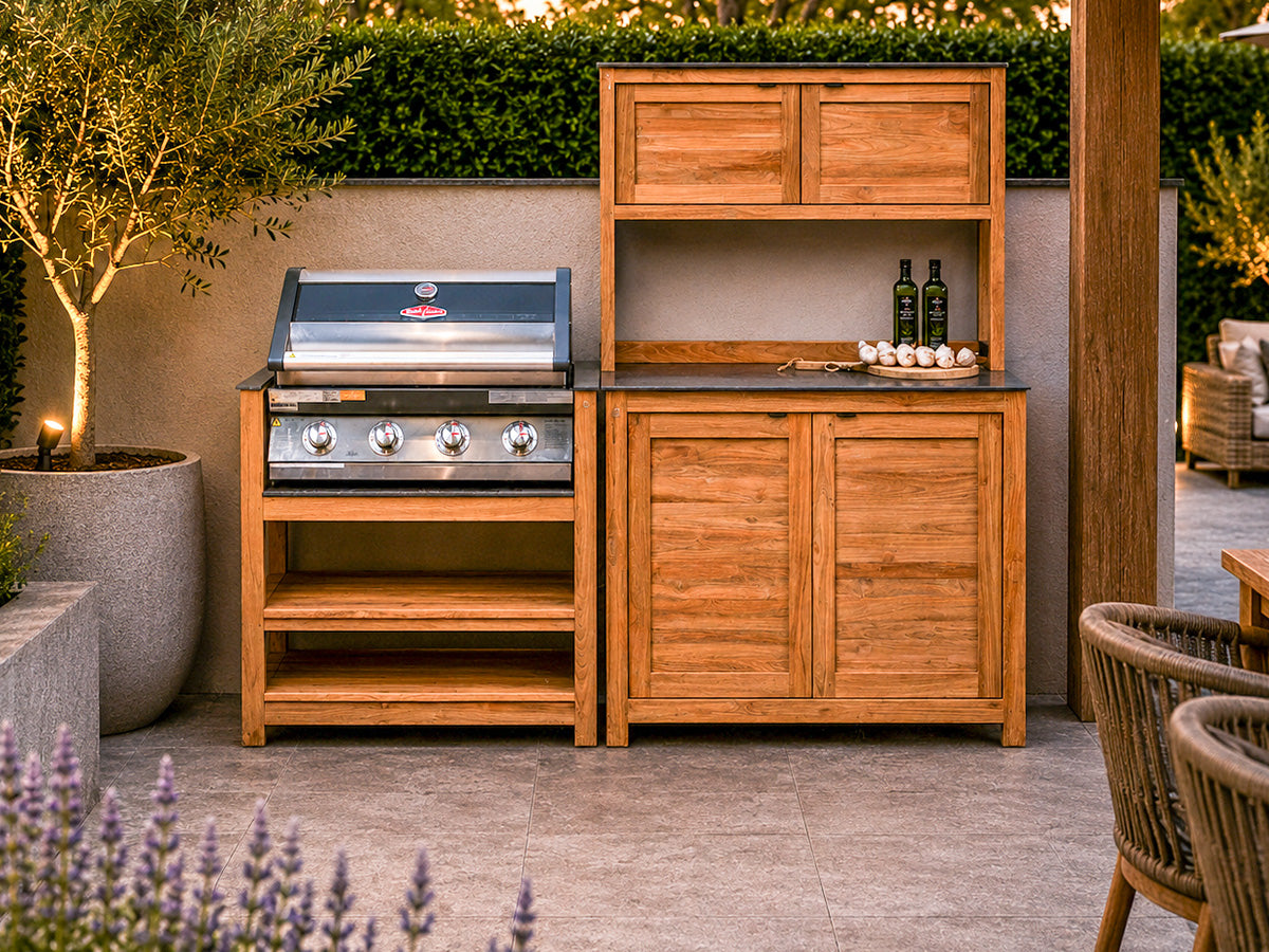 Passion Grills | Milano Außenküchen-Konfiguration 01 | Albastro Cream