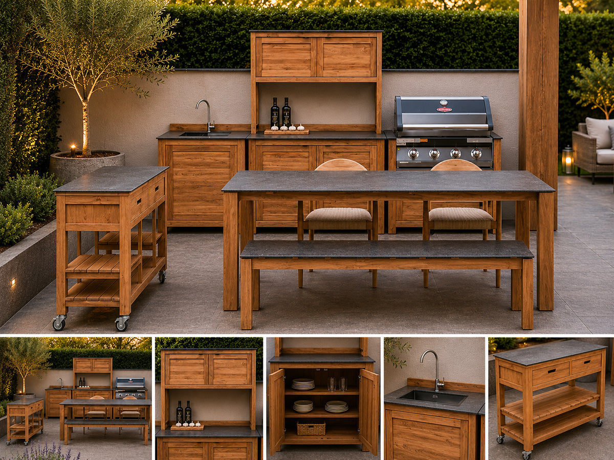 Passion Grills | Milano Außenküchen-Konfiguration 01 | Albastro Cream