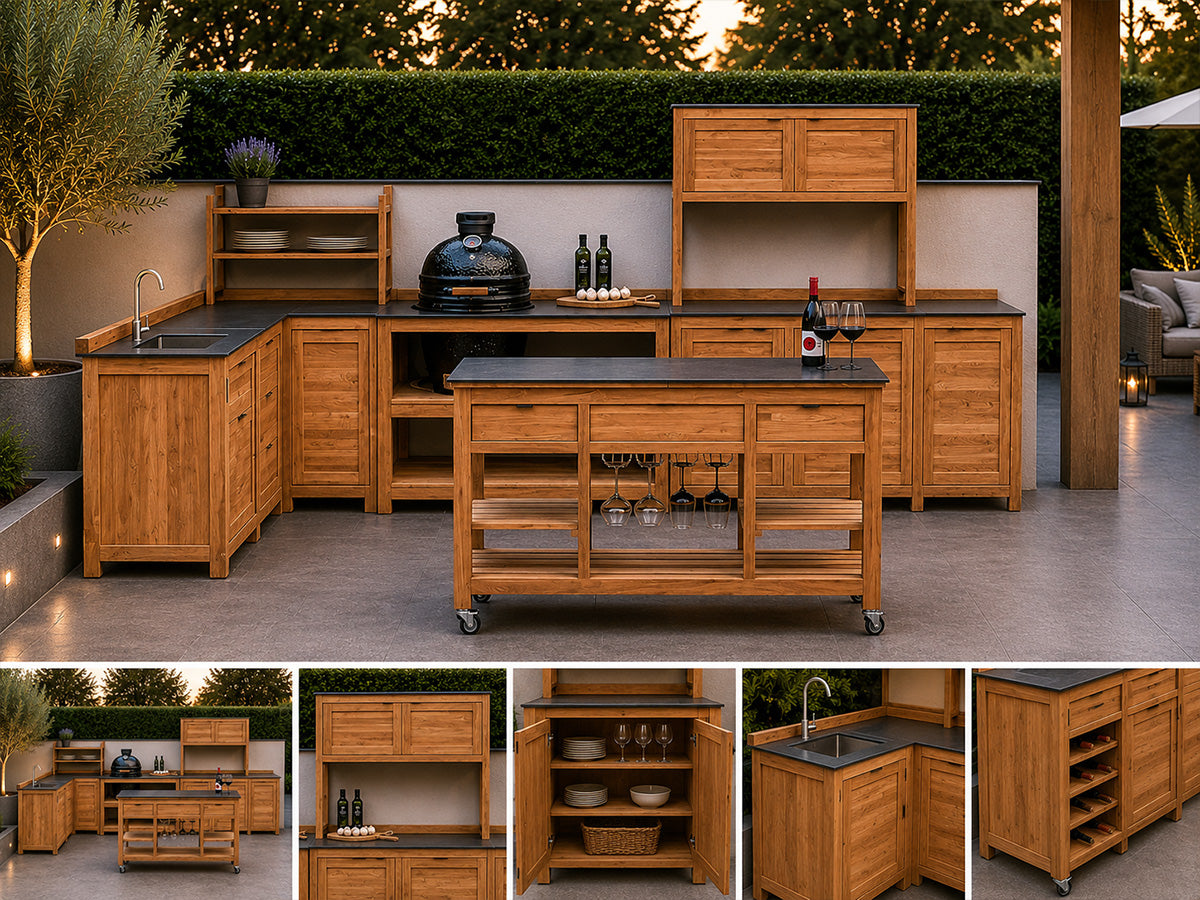 Passion Grills | Milano Außenküchen-Konfiguration 01 | Albastro Cream