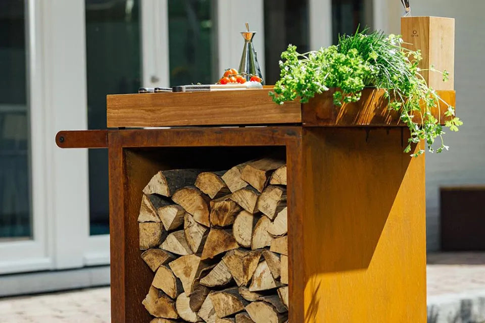 OFYR | Mise en Place Tisch Corten 65 PRO | Teakholz