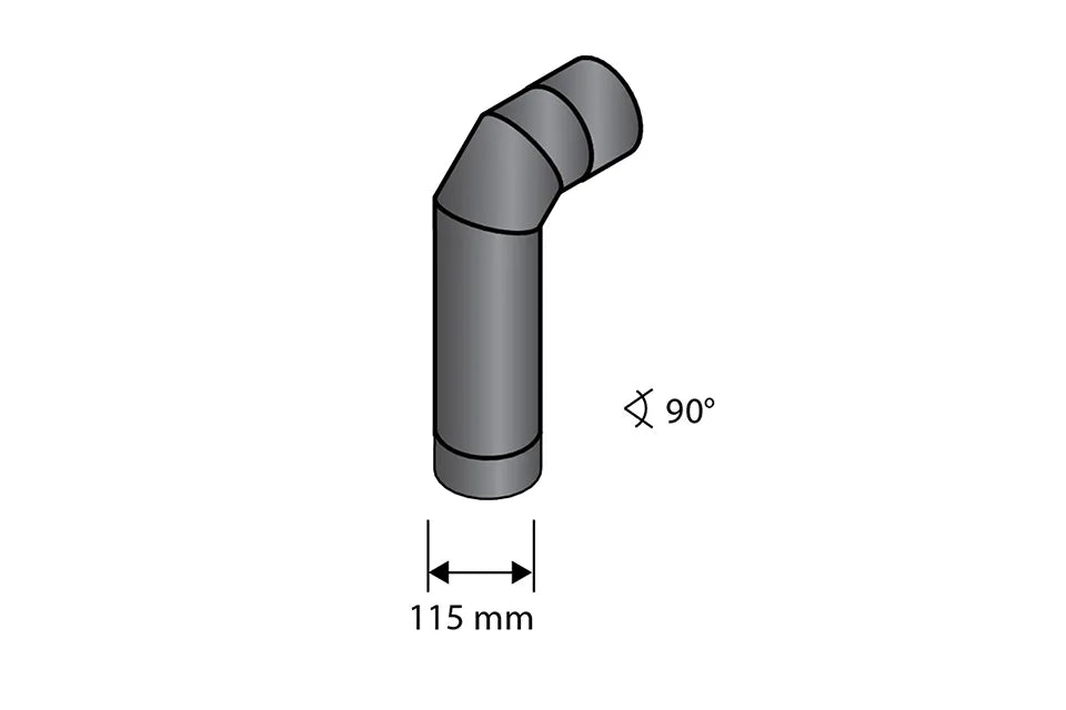 Harvia | Ofenrohr-Winkel 90° - Ø115 mm Lackierter Stahl