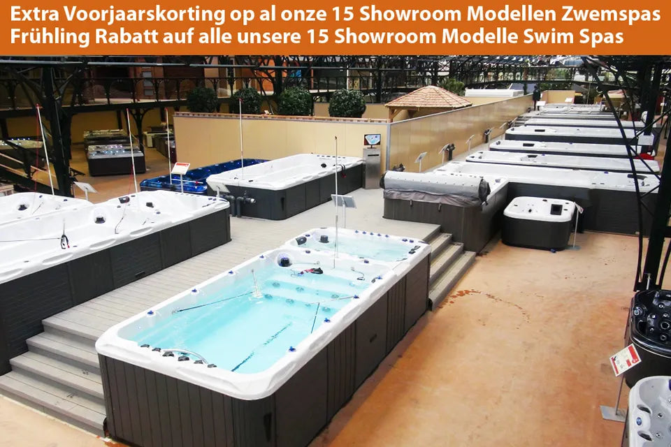 Fitness 1 Deep Swimspa | Sterling White with DARK GREY