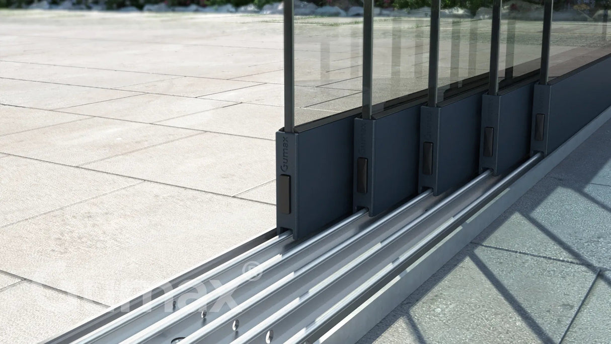 Tuinmaximaal | Glasschiebewand 4900 mm - 5 Laufschienen