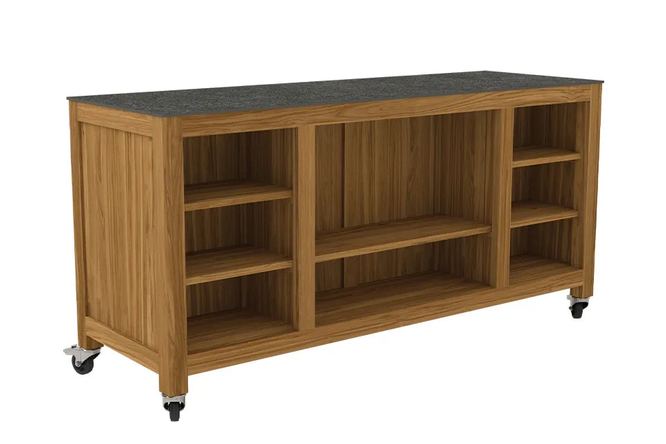 Passion Grills | Milano Outdoor-Kücheninsel mit Rollen | 180 x 60 cm | Belgium Dark Grey