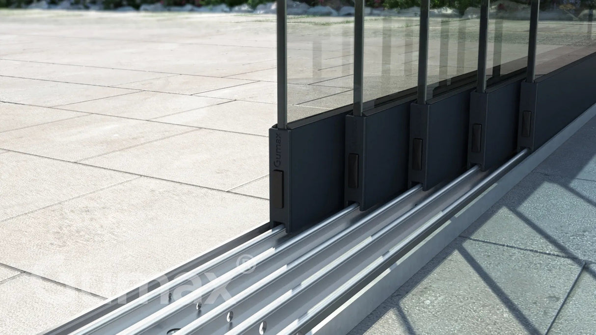 Tuinmaximaal | Glasschiebewand 4900 mm - 5 Laufschienen