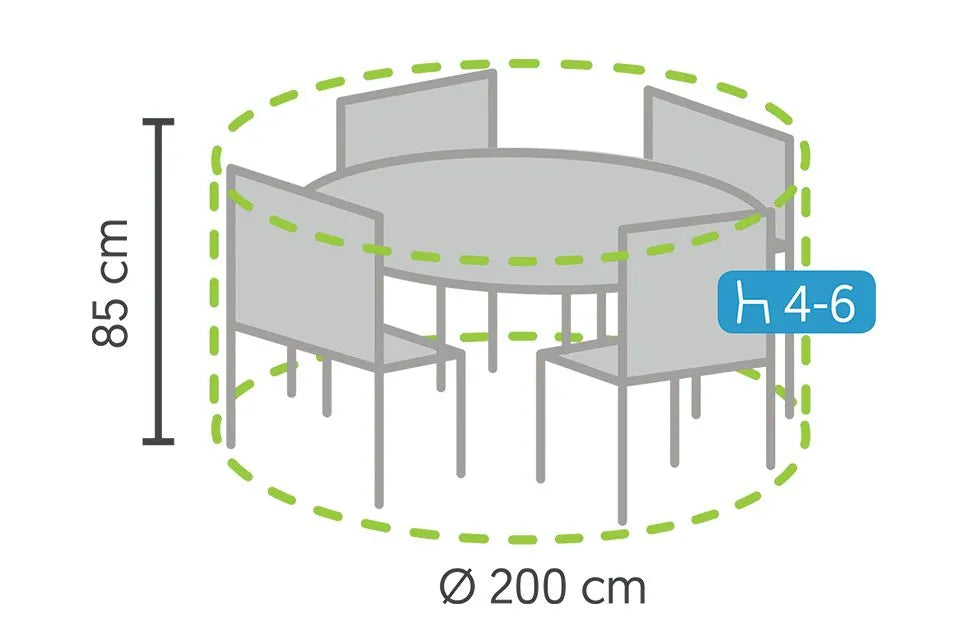 Winza | Schutzhülle für Gartengarnitur Premium Ø200 x 85 cm