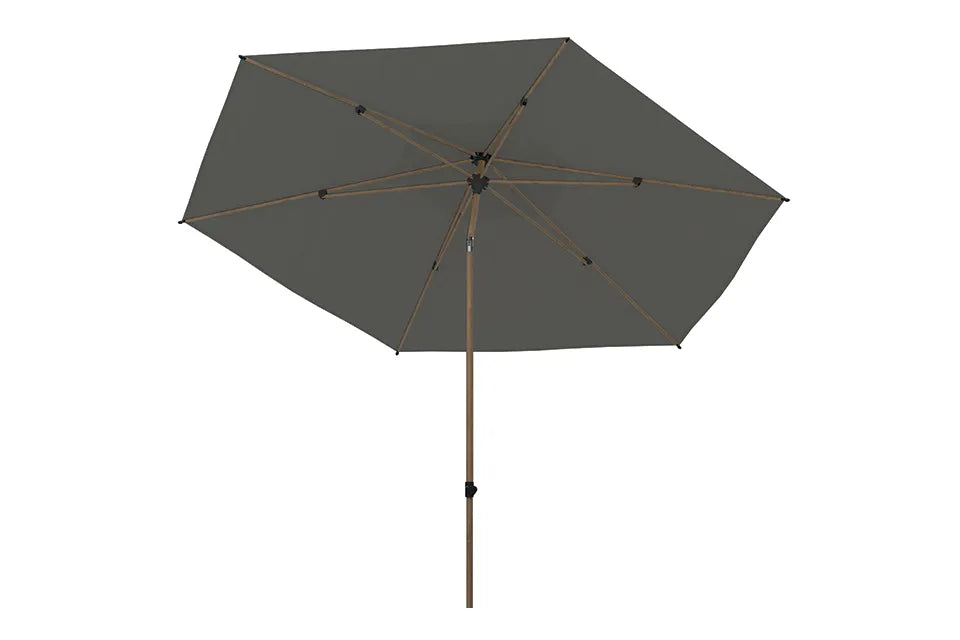 4 Seasons Outdoor | Azzurro Sonnenschirm Ø300 cm | Holzoptik-Charcoal