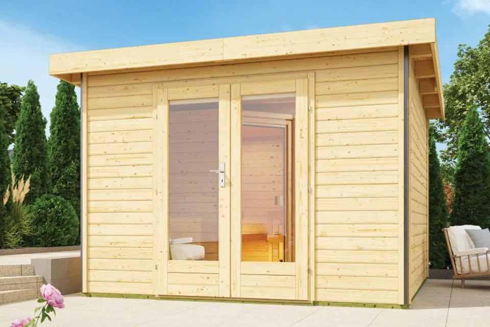 Karibu | Mainburg 1 Sauna-Set A | 9 kW Ofen Externe Steuerung