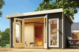 Karibu | Mainburg 3 Saunaset B Terragrau | Ofen 9 kW Externe Steuerung