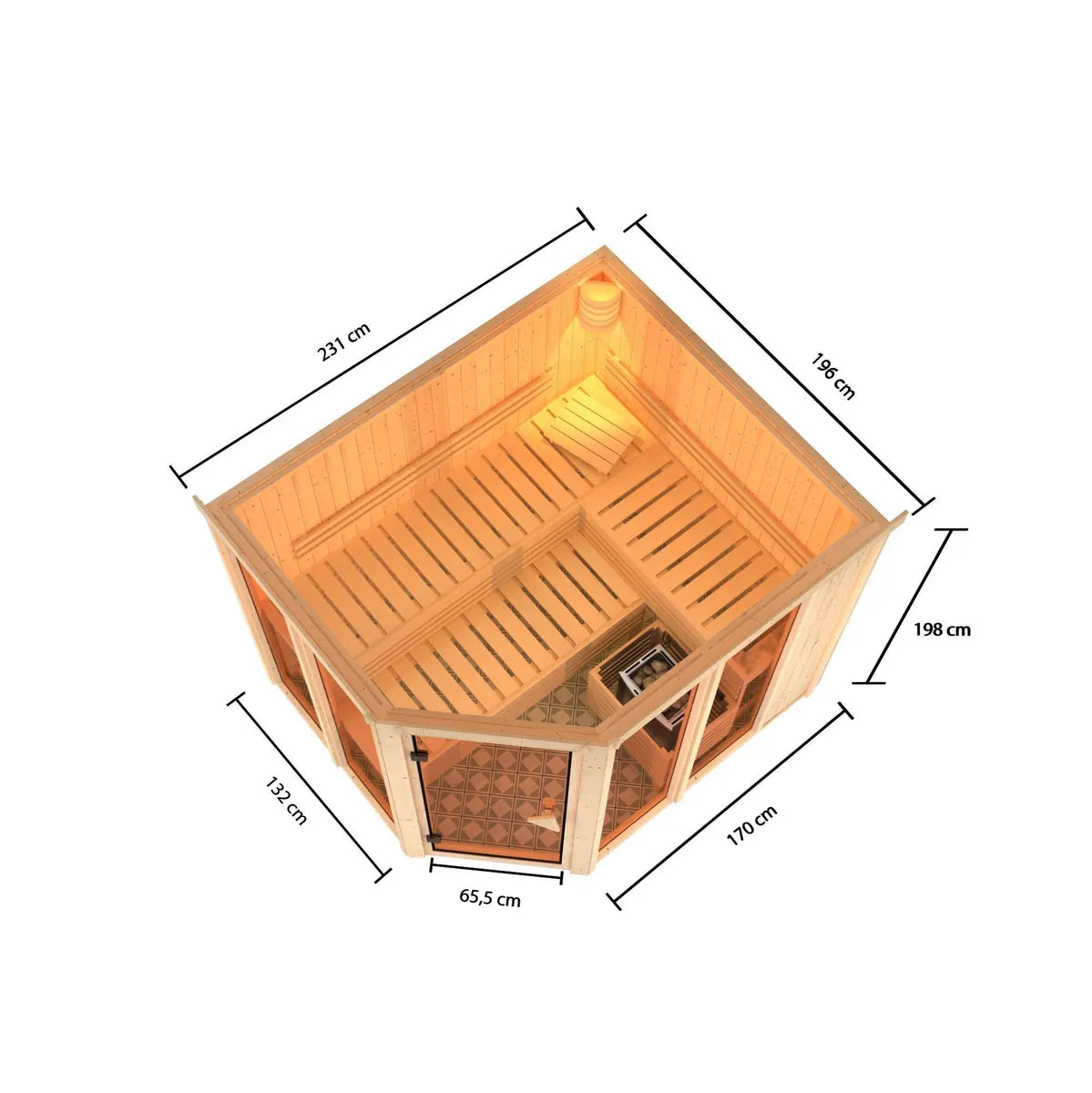Karibu | Ainur 3 Sauna | Kachel 9 kW Externe Steuerung