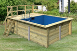 Karibu | Rechteckiger Pool 1 mit Filterpaket Klein und Terrasse 3,5