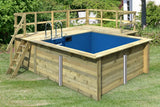 Karibu | Rechteckiger Pool 1 mit Filterpaket Klein und Terrasse 3,5 und Seiten-Terrasse