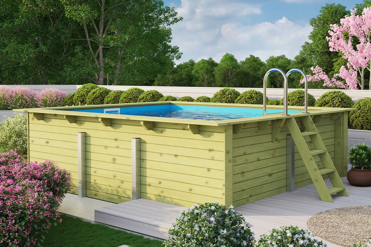 Karibu | Rechteckiger Pool 2 mit kleinem Filterpaket