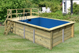 Karibu | Rechteckiger Pool 2 mit Filterpaket Klein und Terrasse 3,5