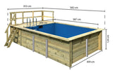 Karibu | Rechteckiger Pool 2 mit Filterpaket Klein und Terrasse 3,5