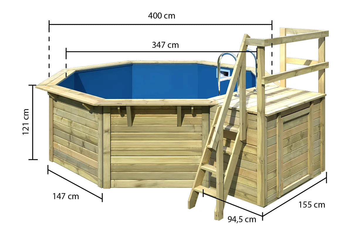 Karibu | Pool X1 mit Filterpaket und Terrasse