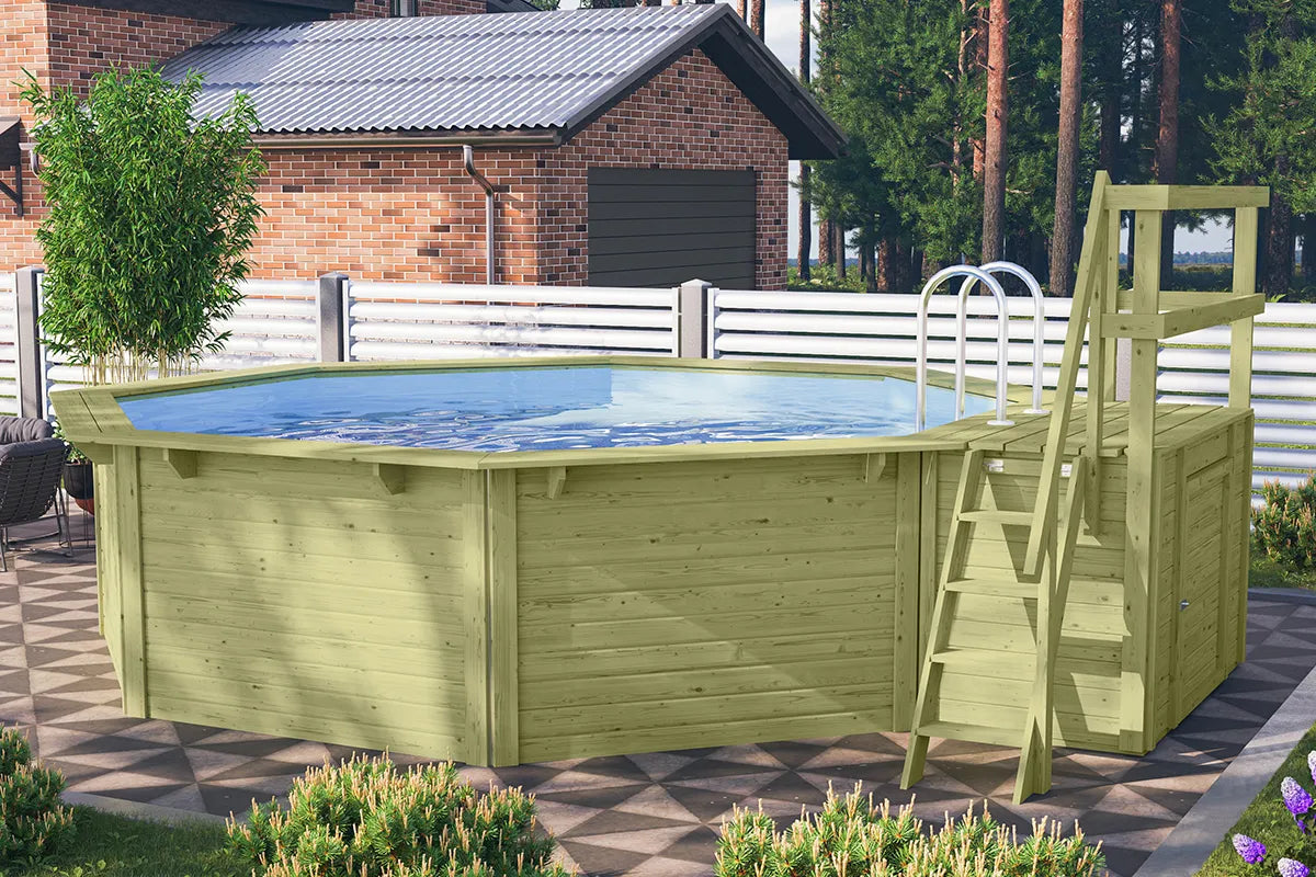 Karibu | Pool X2 mit Filterpaket und Terrasse